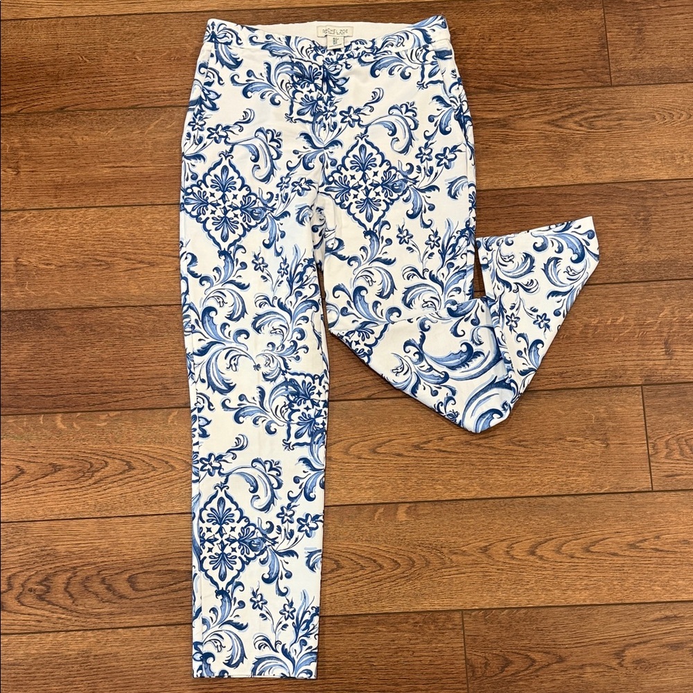 Rachel Zoe Navy and White Floral Pants